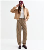 Women's Brown Corduroy Barrel Leg Trousers Tokyo Doll New Look