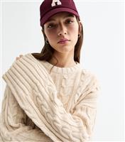Women's Cream Oversized Cable Knit Jumper Tokyo Doll New Look