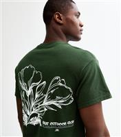 Men's Dark Green Regular Great Outdoor Club Printed T-Shirt New Look