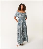 Women's Navy Paisley Print Off-The-Shoulder Maxi Dress Blue Vanilla New Look