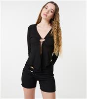 Women's Black Textured Ring Detail Top Pink Vanilla New Look