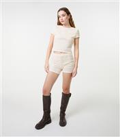 Women's Stone Textured Mini Shorts Pink Vanilla New Look