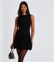 Women's Black Jersey Puffed Skirt Mini Dress Quiz New Look