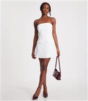 Women's White Flap Pocket Mini Dress Quiz New Look