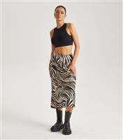 Women's White Animal Print Bias Cut Midi Skirt Urban Bliss New Look