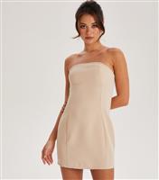 Women's Stone Strapless Tailored Dress Urban Bliss New Look