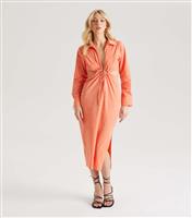Women's Light Pink Cut Out Tie Front Midi Dress Urban Bliss New Look