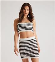 Women's White Checked Knit Top Urban Bliss New Look