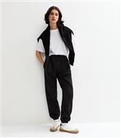 Women's Black Drawstring Waist Cuffed Joggers New Look