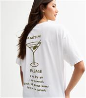 Women's White Martini Print T-Shirt New Look