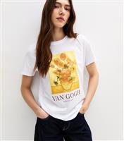Women's White Van Gogh Printed Relaxed T-Shirt New Look