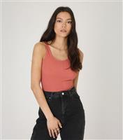 Women's Pink Ribbed Scoop Neck Sleeveless Top WKNDGIRL New Look