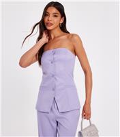 Women's Lilac Bandeau Waistcoat Quiz New Look