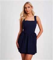 Women's Navy Square Neck Mini Dress Quiz New Look