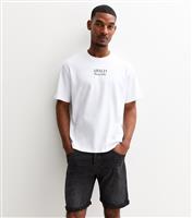 Men's Black Turned Up Cuff Denim Shorts Jack & Jones New Look