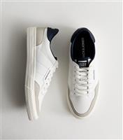 Men's White Faux Leather Contrast Trim Trainers Jack & Jones New Look