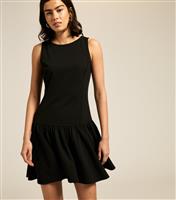 Women's Black Dropped Waist Mini Dress New Look