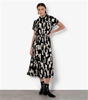 Women's Black Abstract Print Utility Midi Dress Apricot New Look