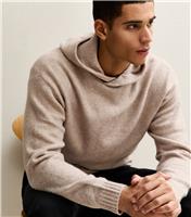 Men's Oatmeal Regular Knit Hoodie Jack & Jones New Look