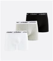Men's White Pack of 3 Logo Waistband Boxers Jack & Jones New Look