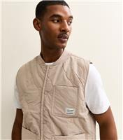 Men's Oatmeal Regular Lightweight Gilet Jack & Jones New Look