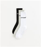 Men's Black Pack of 3 Tennis Socks Jack & Jones New Look