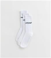 Men's White Pack of 3 Tennis Socks Jack & Jones New Look