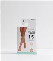 Cream Pack of 3 Sheer Matt 15 Denier Tights New Look