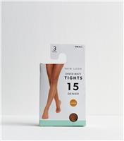 3 Pack Tan Sheer Matt 15 Denier Tights New Look