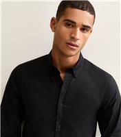 Men's Black Regular Fit Long Sleeve Oxford Shirt New Look