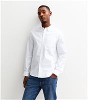 Men's White Regular Fit Long Sleeve Oxford Shirt New Look