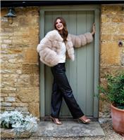 Women's Oatmeal Boxy Faux Fur Jacket Blue Vanilla New Look