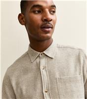 Men's Grey Regular Fit Long Sleeve Marl Shirt New Look