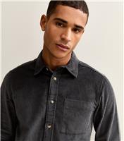 Men's Dark Grey Regular Long Sleeve Corduroy Shirt New Look