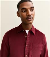 Men's Dark Red Regular Long Sleeve Corduroy Shirt New Look