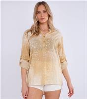 Women's Oatmeal Denim Look Oversized Top Gini London New Look
