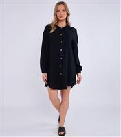 Women's Black Textured Oversized Shirt Gini London New Look