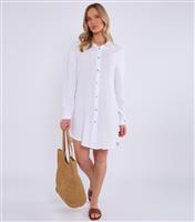 Women's White Textured Oversized Shirt Gini London New Look
