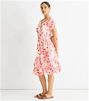 Women's Red Floral Print Dress Gini London New Look