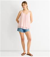 Women's Pink Floral Strap Oversized Top Gini London New Look