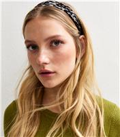 Grey Leopard Print Satin Headband New Look