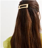 Gold Tone Textured Rectangular Hair Slide New Look