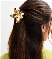 Gold Tone Metal Flower Hair Clip New Look