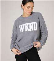 Women's Grey Logo Jumper WKNDGIRL New Look