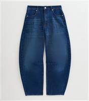 Women's Blue Barrel Leg Jeans New Look