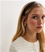 Black Shiny Curved Headband New Look