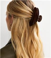 Brown Curved Bulldog Hair Clip New Look