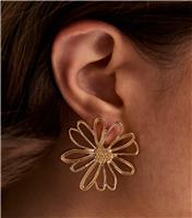 Gold Tone Cut Out Flower Stud Earrings New Look
