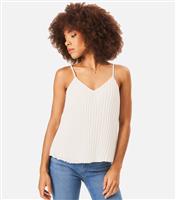 Women's Cream Pleated Cami Top Gini London New Look