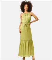 Women's Green Halterneck Maxi Dress Gini London New Look